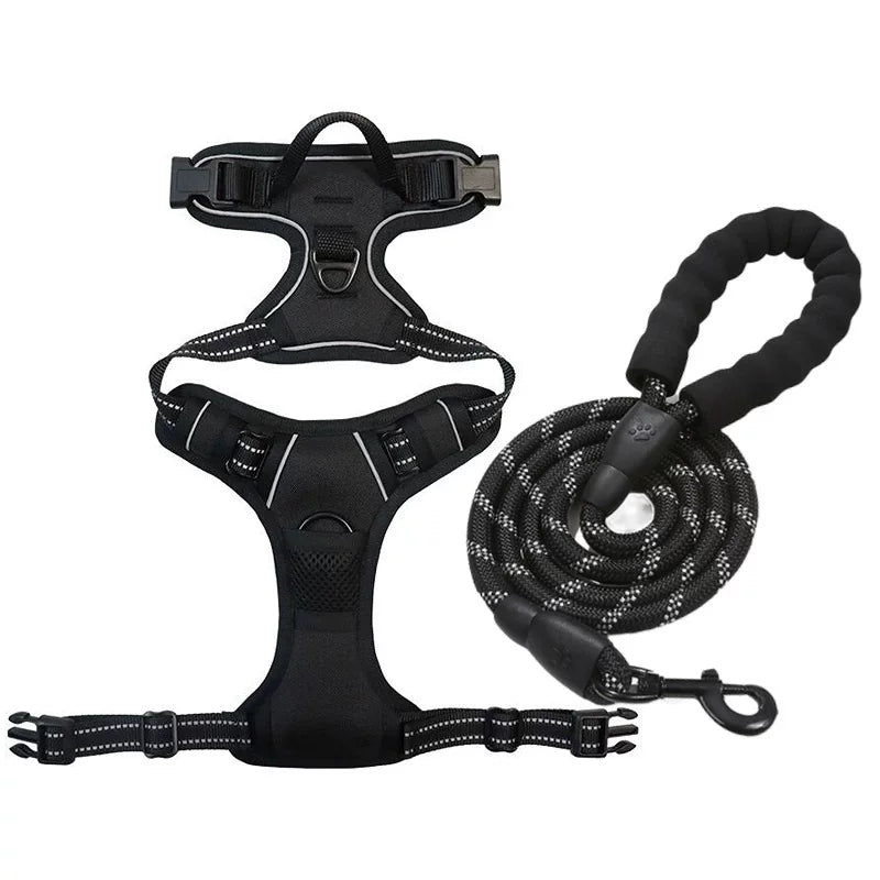 TrekGrip zestaw szelki + smycz - czarny