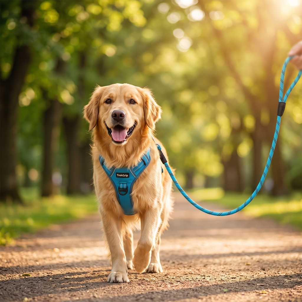 TrekGrip harness and matching leash — coordinated set
