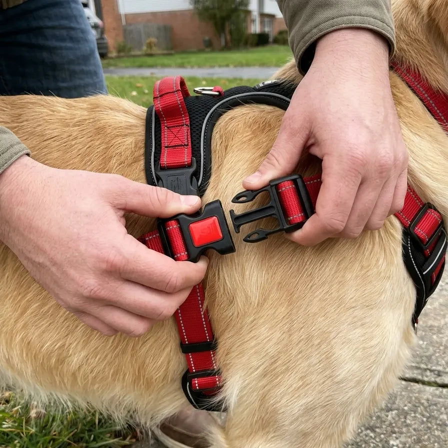 Step 2: clipping the TrekGrip harness buckle